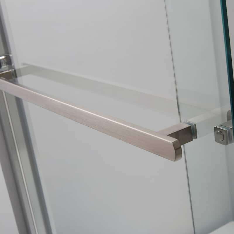 Brescia 60" W x 76" H Sliding Framed Shower Door in Brushed Nickel - 60" W x 76" H