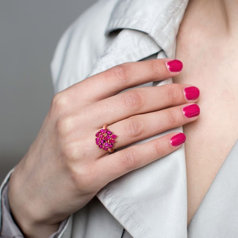 Miadora Multi-Shape Gemstone Cluster Ring Sterling Silver