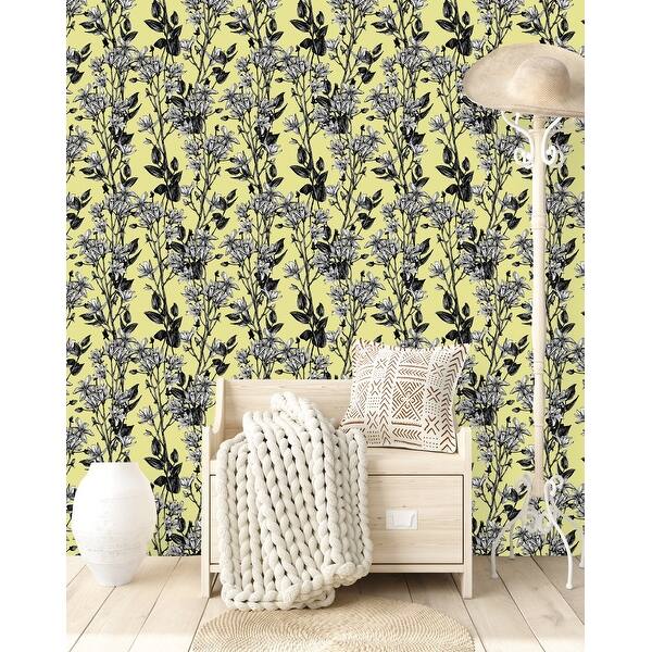Yellow Wallpaper with White Flowers Bed Bath & Beyond 35646700