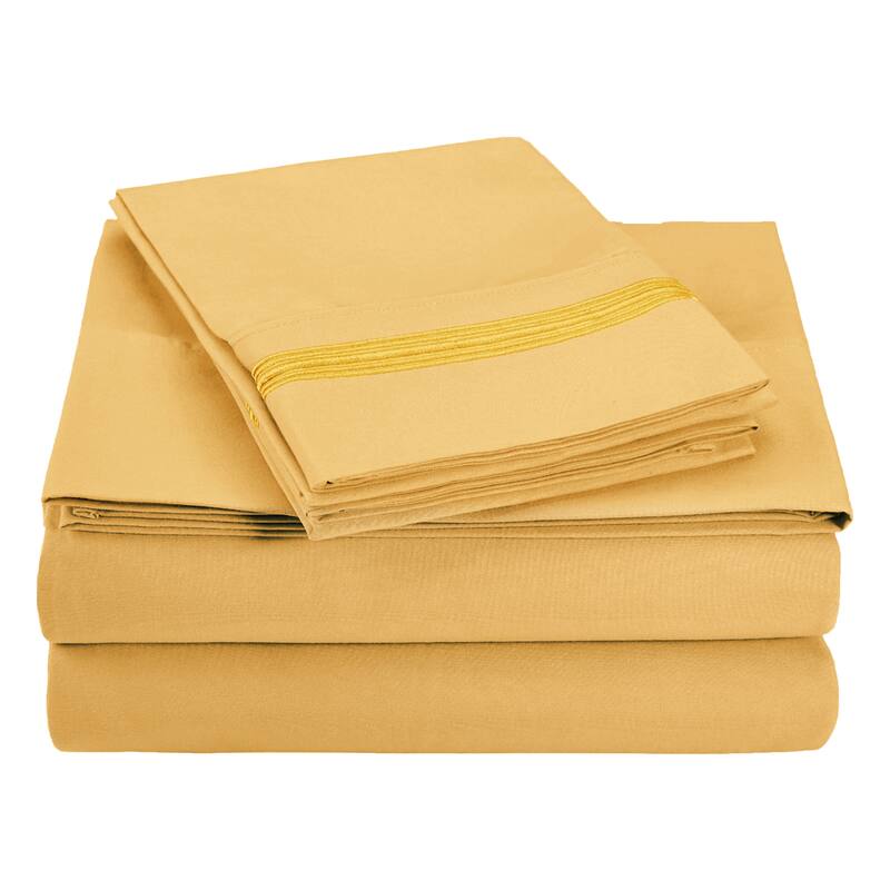 Superior Embroidered Microfiber Deep Pocket Bed Sheet Set