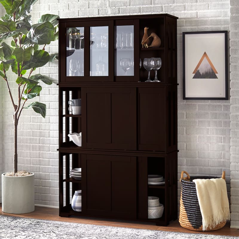 Porch & Den Jefferson Sliding Door Stackable Buffet Cabinet