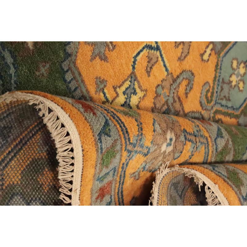 Hand Knotted Oriental 100% Wool Carpet Traditional Floral Oranges & Rust Ziegler Area Rug - 9' 10'' X 8' 0''
