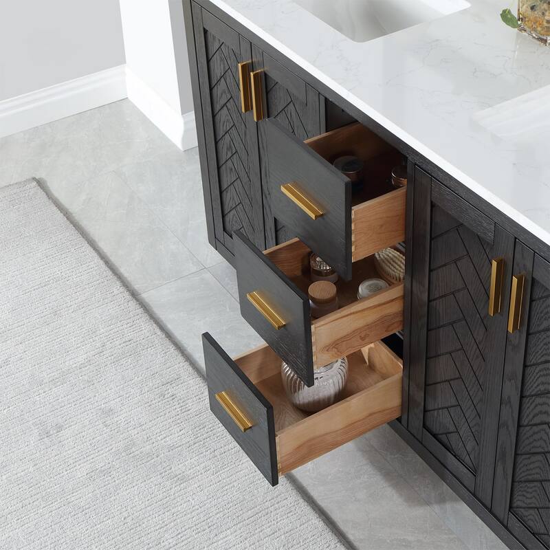 Altair Gazsi Bathroom Vanity with Composite Stone Countertop without Mirror