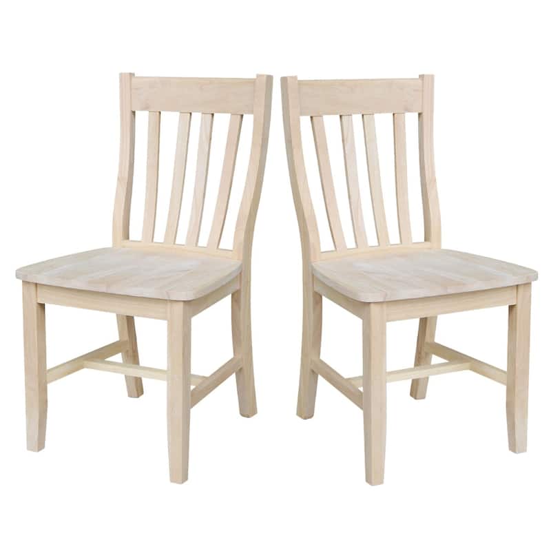 Copper Grove Quince Solid Wood Schoolhouse Chairs, Set of 2 - Unfinished