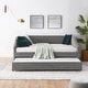 preview thumbnail 3 of 8, Upholstered Tufted Daybed w/ Pull-out Trundle Sofa Bed - Full,Gray