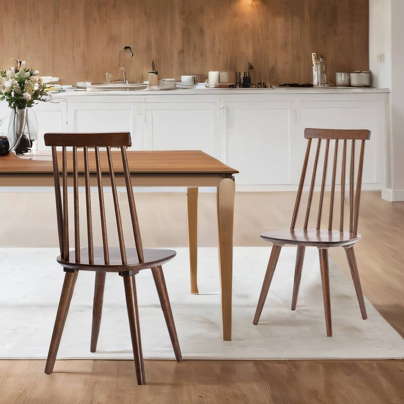 Burris 17"Wide Spindle Wood Dining Chairs - Set of 2 - Walnut