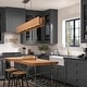 preview thumbnail 10 of 9, 6-Light Farmhouse Black Linear Wood Pendant Light Kitchen Island Lighting - 39.37 in. W x 4.65 in. D x 5.91 in. H