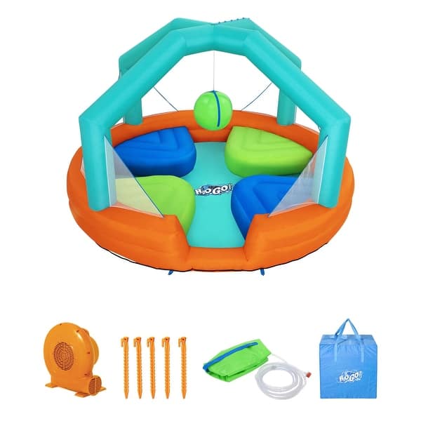 slide 2 of 8, Bestway H2OGO! Dodge & Drench Kids Inflatable Outdoor Water Park with Air Blower - 65.9