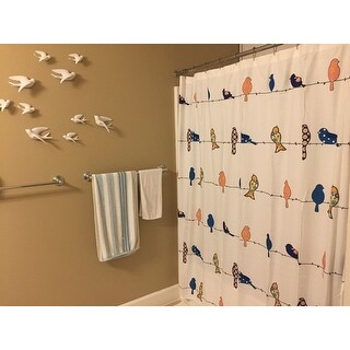 Shop Lush Decor Rowley Birds Shower Curtain Overstock 17798014