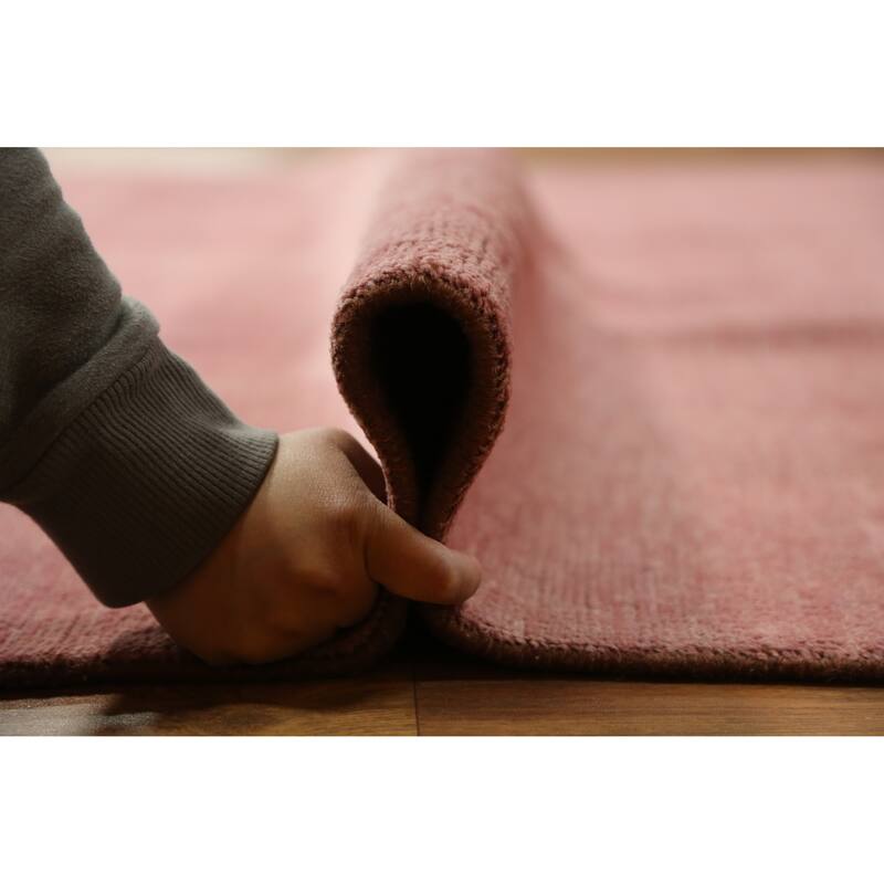 Hand Knotted Oriental 100% Wool Carpet Modern Solid Purples Gabbeh Area Rug - 12' 0'' X 8' 10''