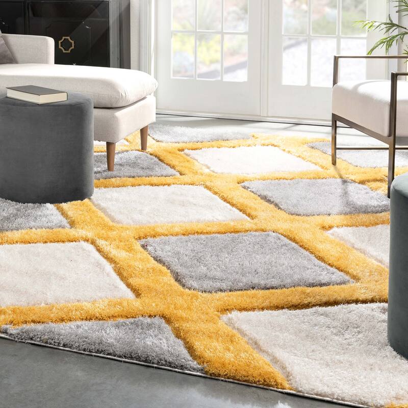 Well Woven San Francisco Posh Geometric Shag Area Rug