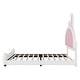preview thumbnail 23 of 22, Twin Size Upholstered Kids Platform Bed with Bunny Ears-Shaped Headboard, Cute PU Leather Children Bed Frame with Small Pocket