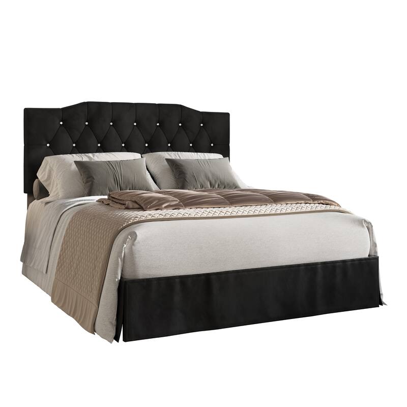 CraftPorch Modern Velvet Tufted Upholstered Platform Bed