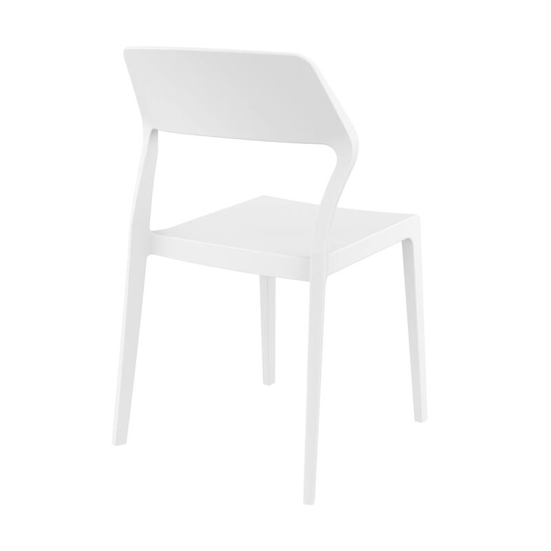 32.75" White Solid Patio Dining Chair