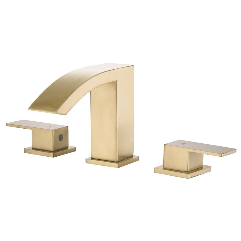 Widespread Bathroom Faucet Waterfall 3 Holes Bathroom Sink Faucet Double Handle Modern 8 Inche Basin Vanity Taps With Valve