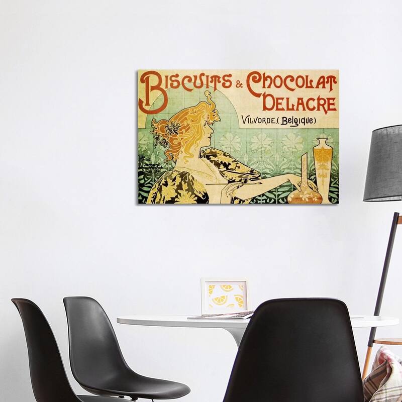 iCanvas "Delacre Biscuits & Chocolat Vintage Poster" by Henri Privat-Livemont Canvas Print - 26x40x1.5