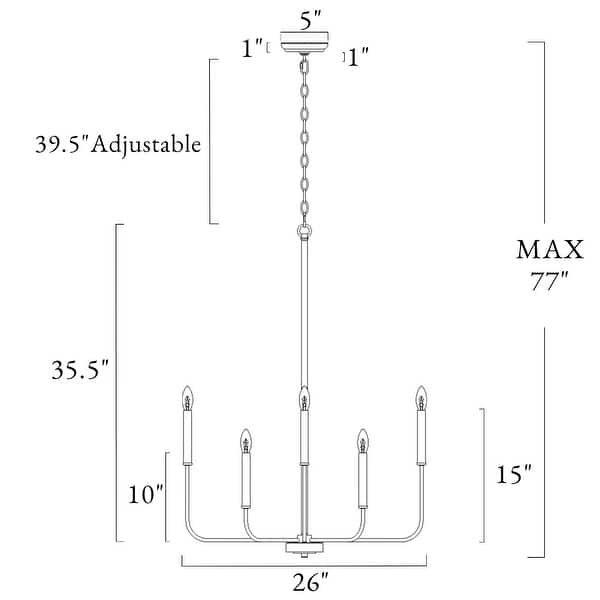 dimension image slide 1 of 2, Modern Farmhouse 8-Light Chandelier Classic Candle Lights for Dining Room