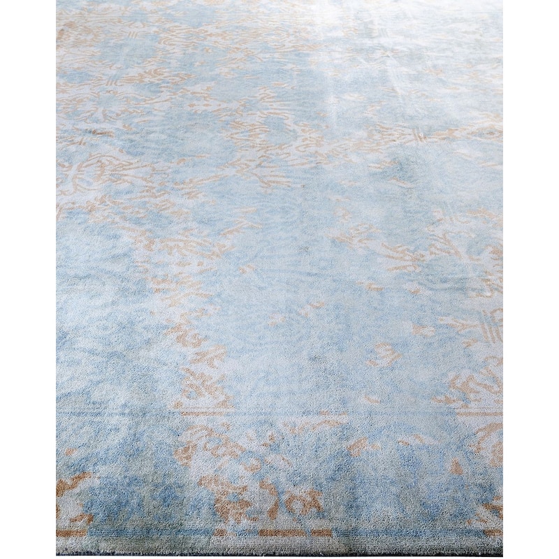 Ikat One-of-a-Kind Hand-Knotted Area Rug, Blue - 9' 4" x 11' 10"