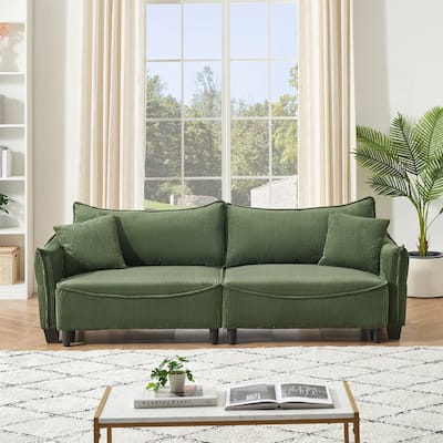 Sofa can be Converted into A Sofa Bed with Two Throw Pillows