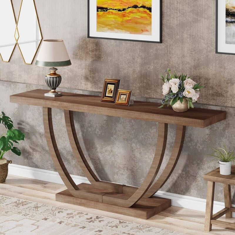 Console Entryway Table Farmhouse, 63 Inches Sofa Table for Entryway