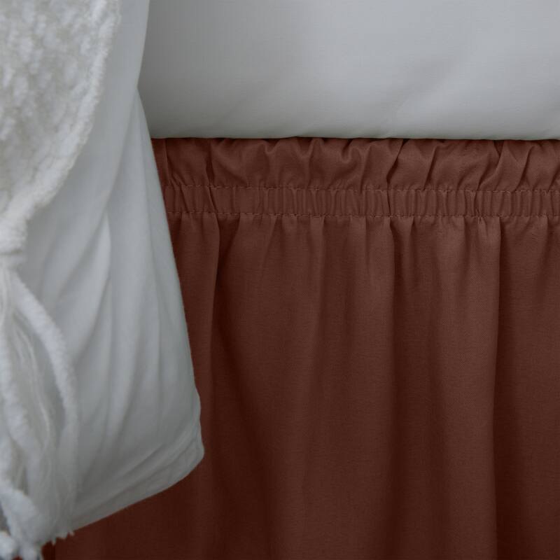 Home Details Wrap Around Bed Ruffle Twin/Full in Chocolate