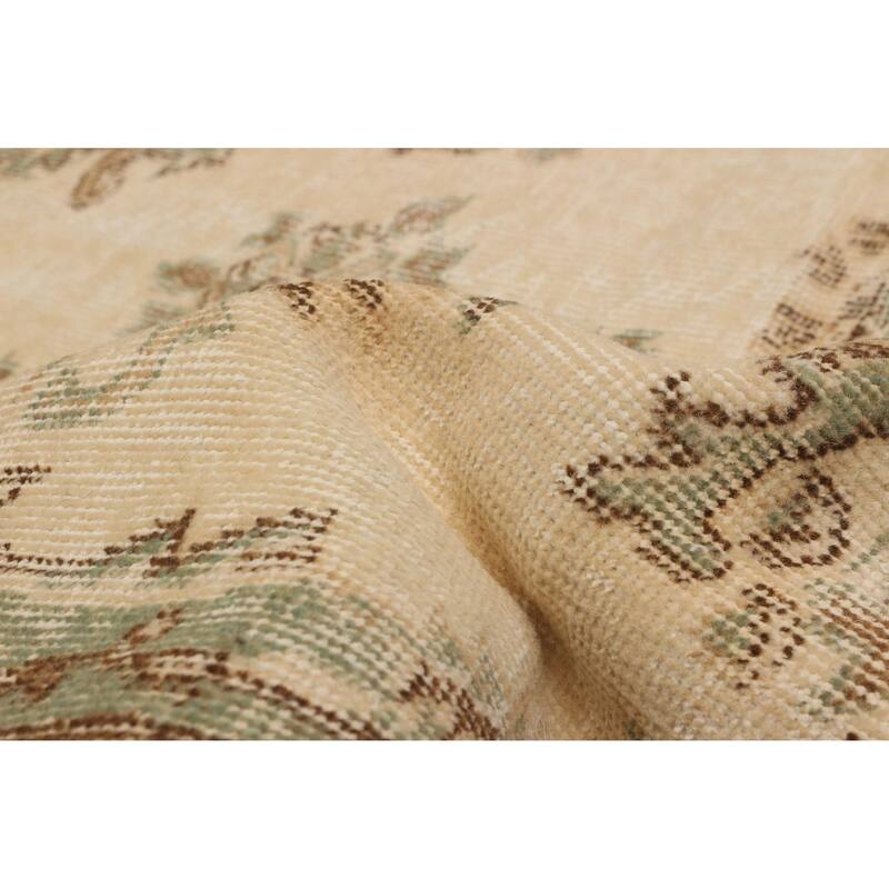 ECARPETGALLERY Hand-knotted Antalya Vintage Cream Wool Rug - 5'9 x 9'4