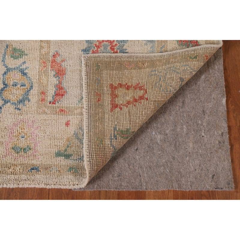Hand-knotted Oushak Turkish Runner Rug Oriental Wool Carpet - 2'7"x 9'11"