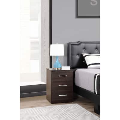 Wenge Finish Modern Nightstand with Drawer, Compact Design for Bedroom, 24" Tall