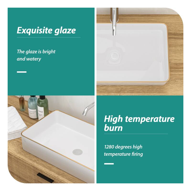 Ceramic Boat Shape Bathroom Sink