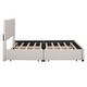 preview thumbnail 16 of 16, Queen Size Upholstered Platform Bed with Classic Headboard and 4 Drawers, Linen Fabric,Wooden Slat Mattress Support