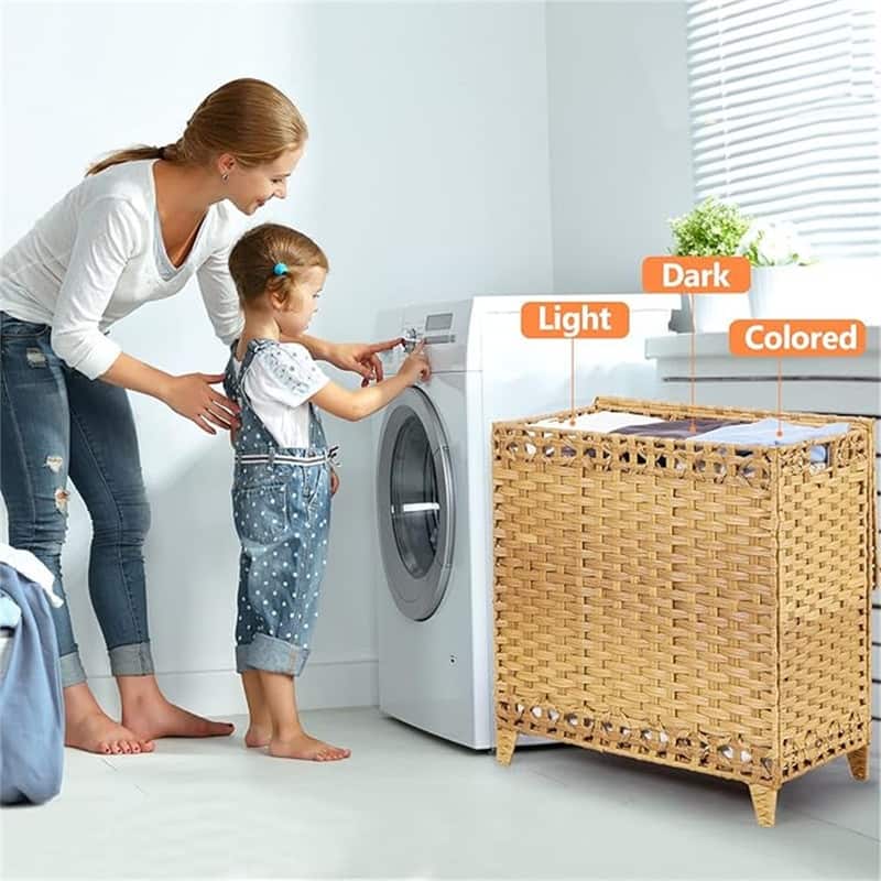 Laundry Hamper with 3 Removable Liner Bags - 25.98"L x 13"W x 26.57"H