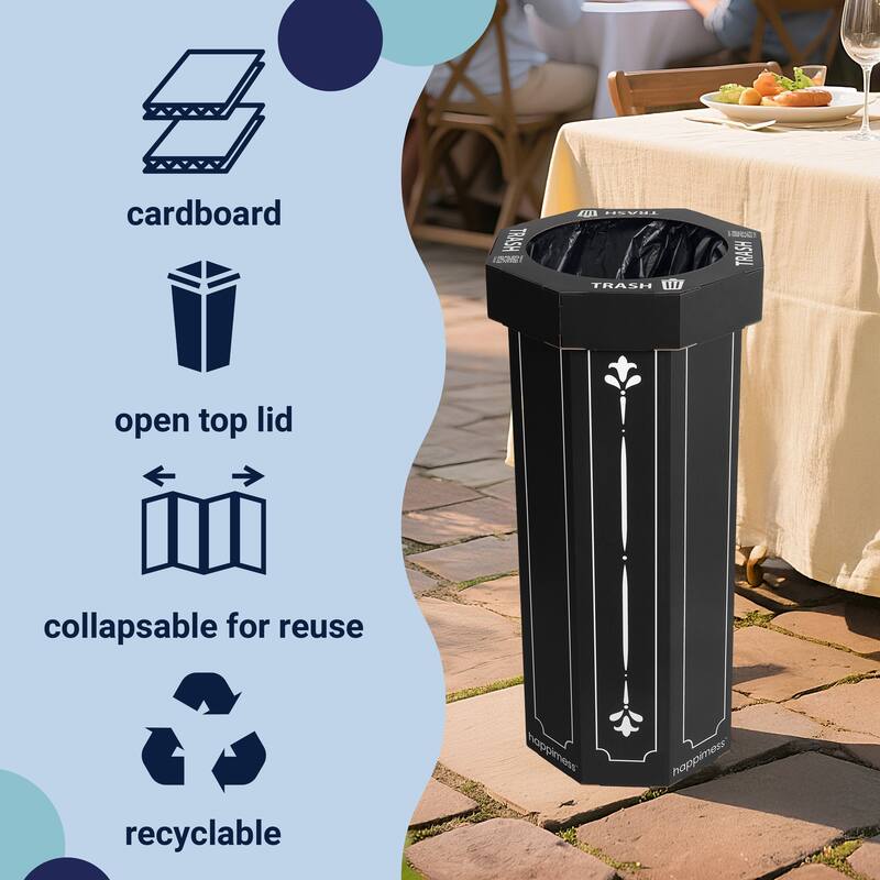 25-Gallon Disposable Cardboard Event Trash Can and Recycling Bin (Set of 2)