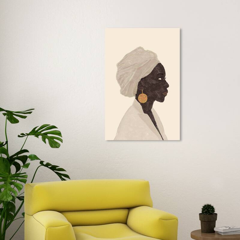 Wynwood Studio Canvas People and Portraits Haitian Lady Black and Light Gray Traditional Wall Art Canvas Print - 30 x 20
