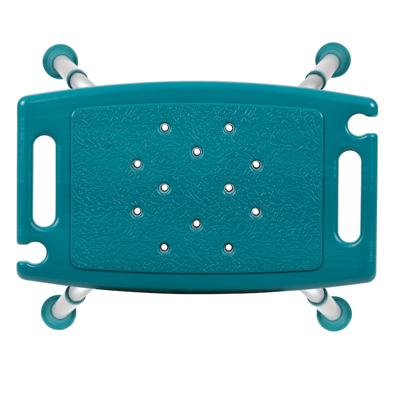 Tool-Free 300 Lb. Capacity, Adjustable Bath & Shower Chair w/Non-slip Feet - 17"D x 19"W x 14.5" - 21.5"H
