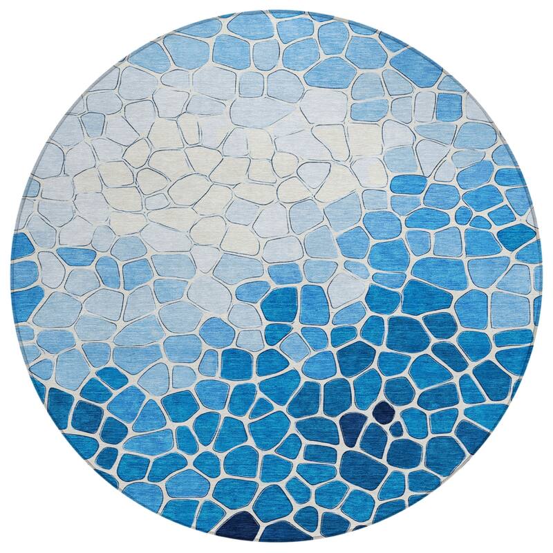 Machine Washable Indoor/Outdoor Contemporary Ombre Chantille Rug