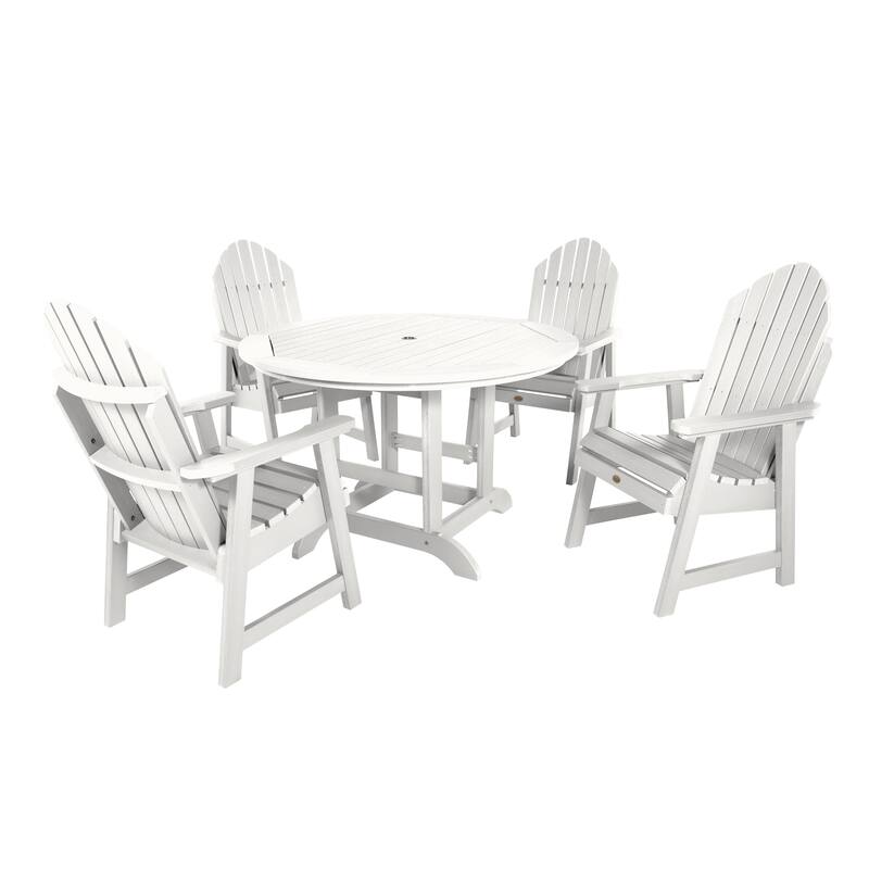 Hamilton 5-piece Outdoor Dining Set - 48" Round Table, Dining-height - White