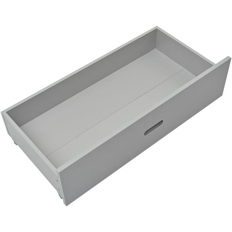 Twin Over Full Bunk Bed with Storage Drawers, Wooden Bunk Bed with Ladder and Safety Guard Rails