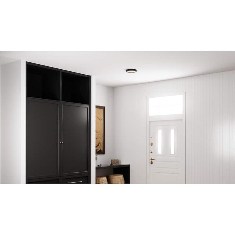 Outskirts Integrated LED Earth Black Flush Mount with CCT Switch