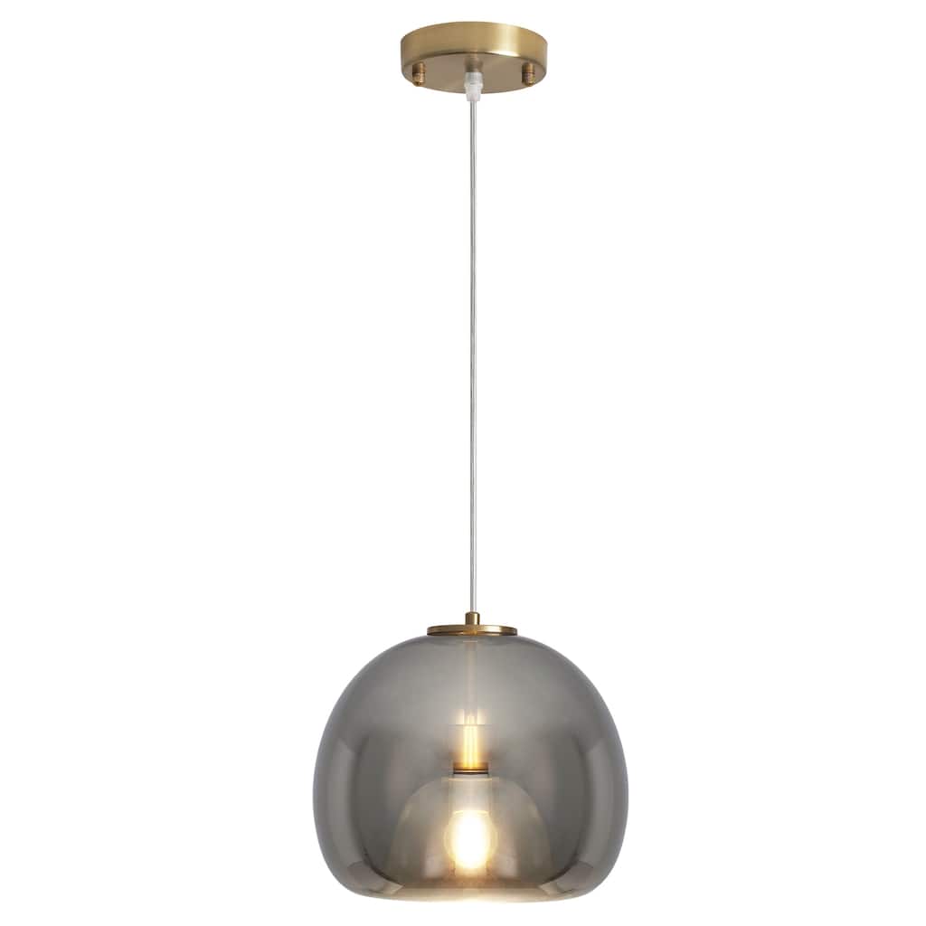 1-Light Globe Hanging Pendant Light Chandelier with Class Shaded for Kitchen Island