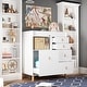 preview thumbnail 1 of 25, Baby Changing Table Dresser, 33.5" Baby Nursery Dresser with Drawers White