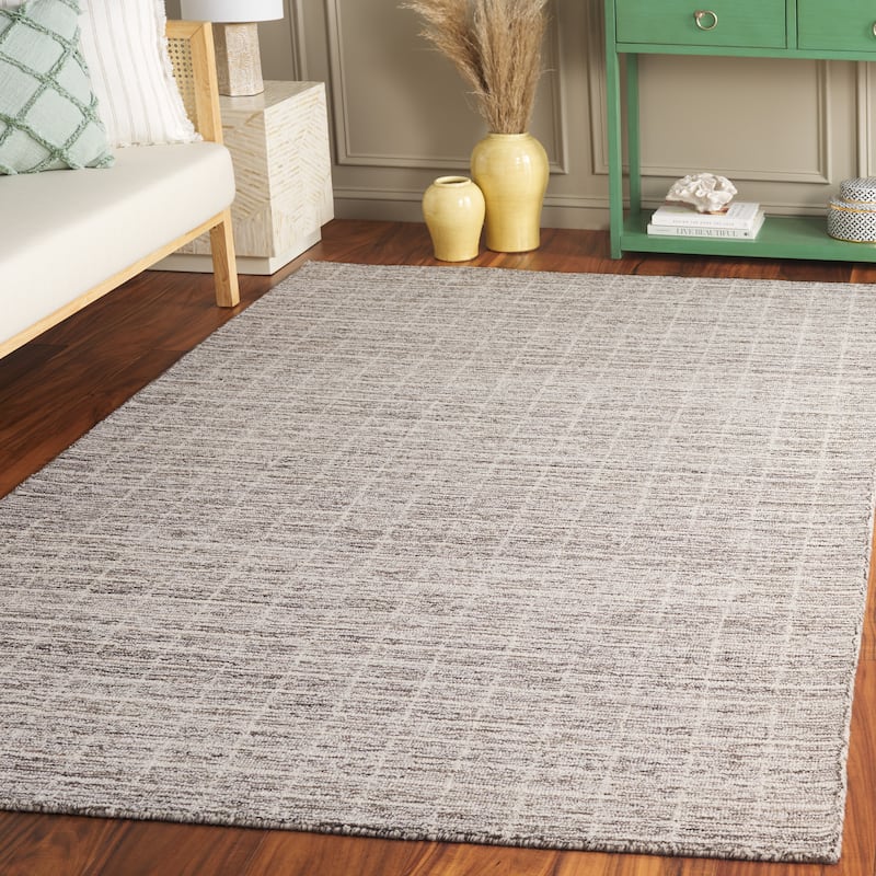 SAFAVIEH Handmade Ebony Peigi Contemporary Wool Rug - 9' x 12' - Natural/Grey - Rectangle