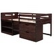 preview thumbnail 1 of 17, Twin Loft Bed with Shelving and Drawers, Great for Storage Antique Espresso
