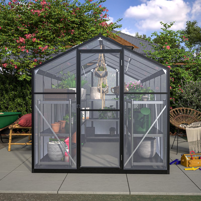 GDFStudio - Amelia Large Walk-In Outdoor Greenhouse with Secure Structure and Ventilation Design
