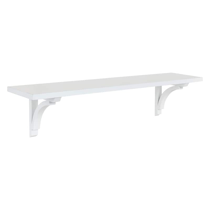 Kate and Laurel Corblynd Traditional Wood Wall Shelf - 36" - White