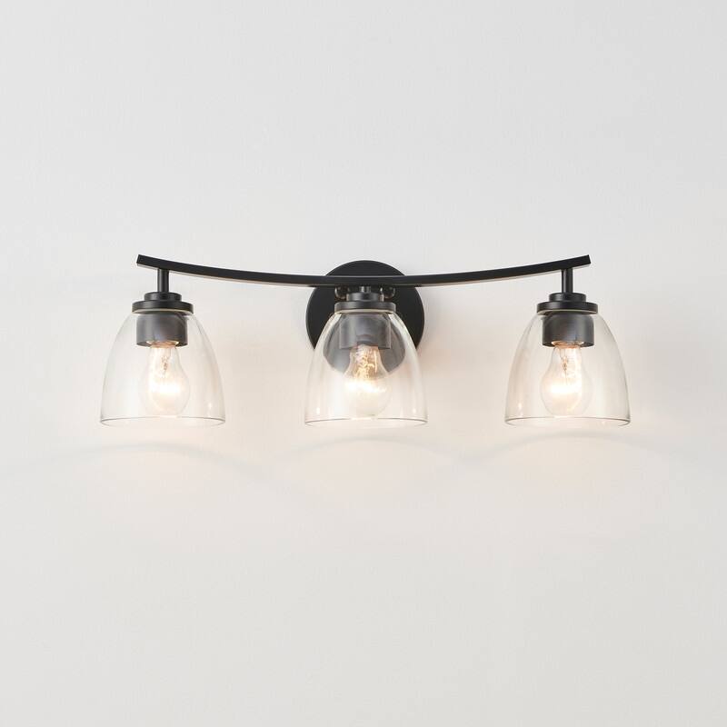 KAWOTI 3-Light Modern Bathroom Vanity with Clear Glass