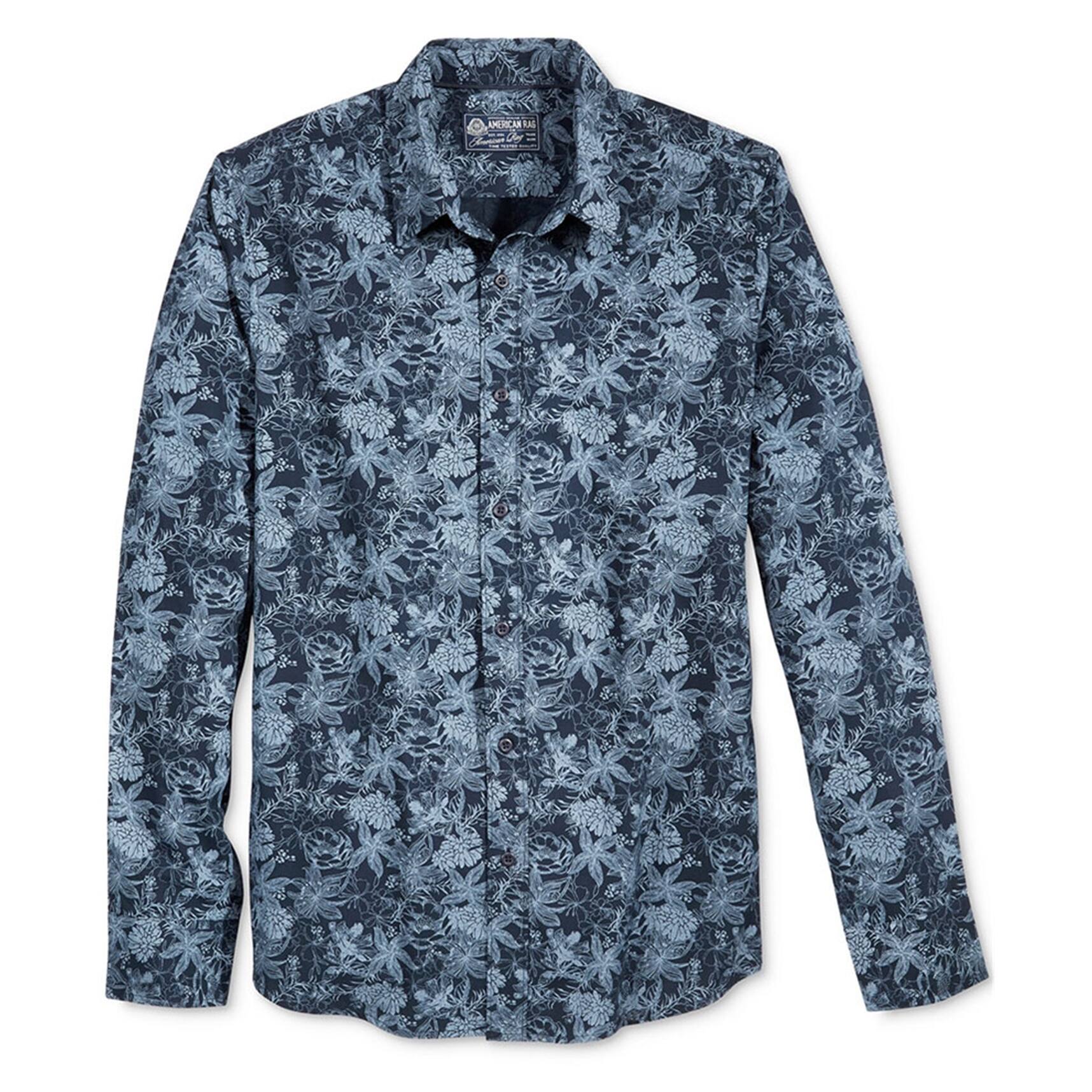 American Rag Mens Vintage Floral Button Up Shirt Blue Small On Sale Overstock 29389258