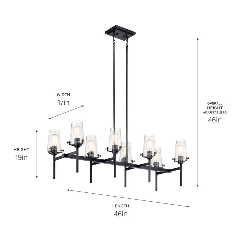 Kichler Lighting Alton 46 inch 8-Light Linear Chandelier Black