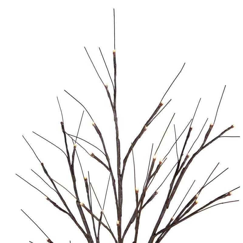 4' LED Lighted Brown Christmas Twig Tree - Warm White Lights