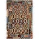 preview thumbnail 1 of 5, Shabby Chic Kilim Myrtice Rust Blue Wool Rug - 10'1" x 12'10" - 10'1" x 12'10"
