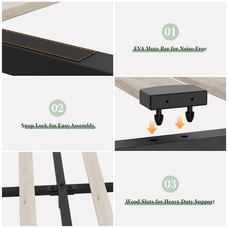 Bed Frame with 4 Storage Drawers and Headboard